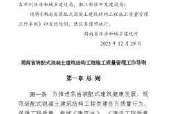 湖南省装配式混凝土建筑结构工程施工质量管理工作导则（湘建建〔2023〕166号）