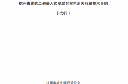 杭州市城乡建设委员会关于印发杭州市建筑工程嵌入式安装的室内消火栓箱技术导则（试行）的通知 2026.8.17