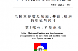 GBT 7025.3-1997电梯主参数及轿厢、井道、机房型式与尺寸 第3部分：V类电梯