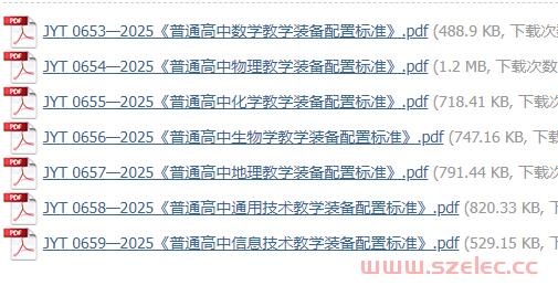 2025普通高中教学装备配置标准